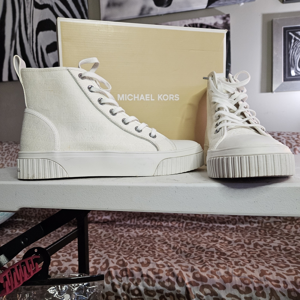 Michael Kors White High-Top Sneakers